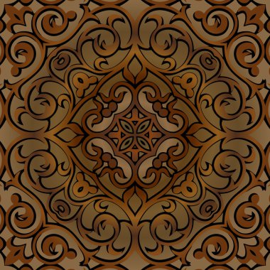 Dekoratif öğeler renk desen dantel mandala desenli deri altında karanlık bir arka plan üzerinde vektör