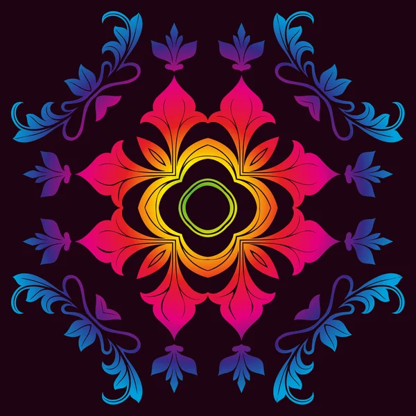 Круговой орнамент с цветочным узором Вектор Красивая Мандала Винтажный декоративный элемент — стоковый вектор