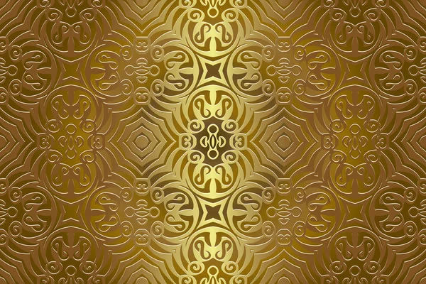 Vetor oriental clássico padrão dourado. Fundo abstrato sem costura com elementos repetitivos — Vetor de Stock