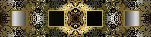 Абстрактний античний золотий декор спринклер елемент плитка фриз на основі симетричних геометричних фігур — стоковий вектор