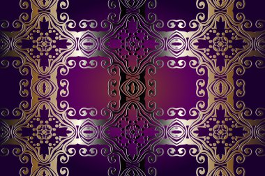 Dekoratif öğeler geometrik soyut renkli simetrik desen bir kırmızı bordo arka plan üzerinde rakamlar