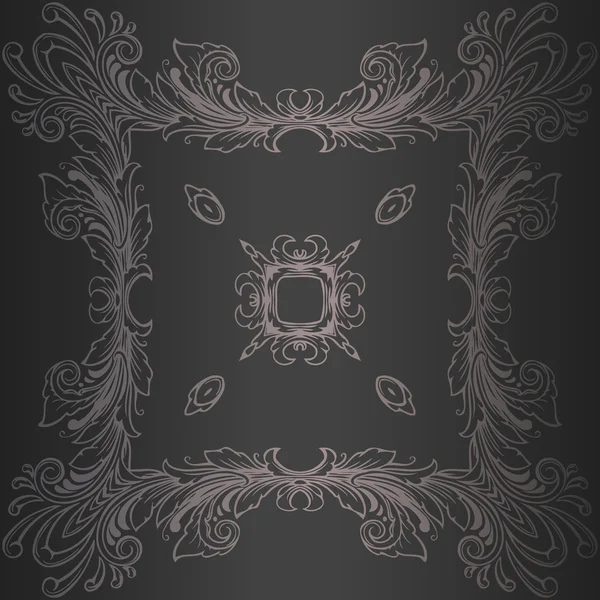 Ornament schwarz weiße Karte mit Mandala. Geometrisches Kreiselement im Vektor. — Stockvektor