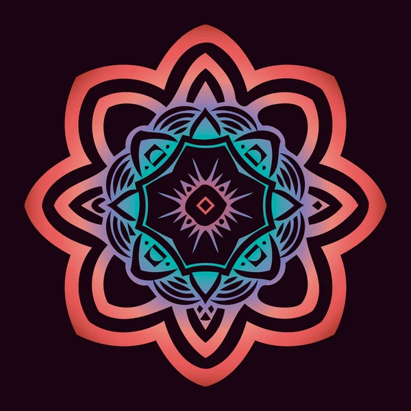 Mandala floral oriental. Vector simple ornamento redondo. Patrón rosa estilizado . — Archivo Imágenes Vectoriales