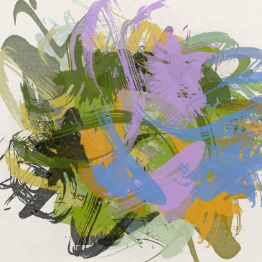 Renkli boya darbelerinin dokusu, farklı boyutlarda ve şekillerde fırçalarla bulanık noktalar. Stil suluboya, yağ grunge arka plan rengi, yağ, grunge arkaplan