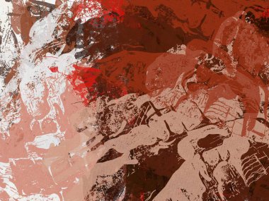 Renkli boya darbelerinin dokusu, farklı boyutlarda ve şekillerde fırçalarla bulanık noktalar. Stil suluboya, yağ grunge arka plan rengi, yağ, grunge arkaplan