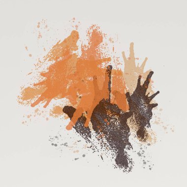 Renkli boya darbelerinin dokusu, farklı boyutlarda ve şekillerde fırçalarla bulanık noktalar. Stil suluboya, yağ grunge arka plan rengi, yağ, grunge arkaplan