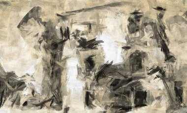 Şekillendirilmiş suluboya, yağ, grunge illüstrasyonunun soyut psikedelik arka planı, farklı boyut ve şekillerde renkli bulanık noktalar ve boya vuruşları