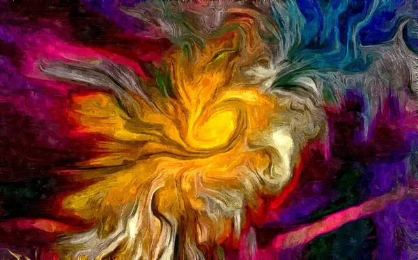 Fond Psychédélique Abstrait Aquarelle Stylisée Huile Illustration Grunge Taches Colorées — Photo