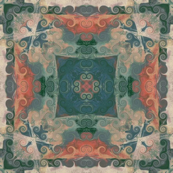 Abstrakte Dekorative Mehrfarbige Textur Kaleidoskopisches Muster Computer Generierte Fraktales Design — Stockfoto