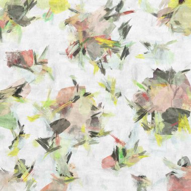 Şekillendirilmiş suluboya, yağ, grunge illüstrasyonunun soyut psikedelik arka planı, farklı boyut ve şekillerde renkli bulanık noktalar ve boya vuruşları