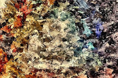 Renkli kaotik fırça darbelerinin farklı boyutlarda ve bulanık boya lekelerinin soyut psikedelik arka plan suluboya stili