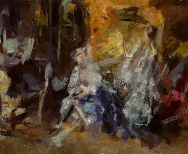 Renkli kaotik fırça darbelerinin farklı boyutlarda ve bulanık boya lekelerinin soyut psikedelik arka plan suluboya stili