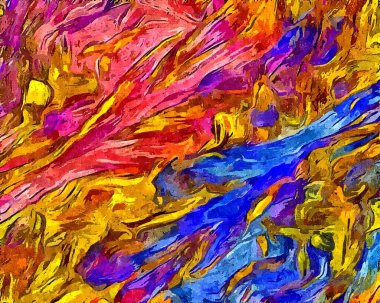 Renkli kaotik fırça darbelerinin farklı boyutlarda ve bulanık boya lekelerinin soyut psikedelik arka plan suluboya stili