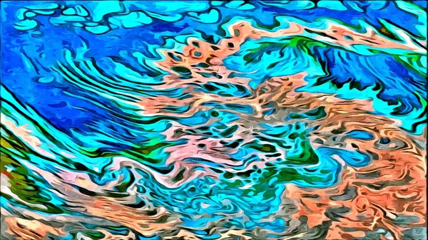 Abstracte Psychedelische Achtergrond Aquarelstylization Van Gekleurde Chaotische Penseelstreken Van Verschillende — Stockfoto