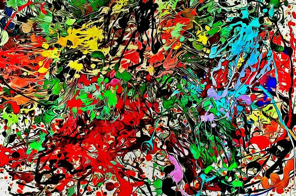 Абстрактная Психоделическая Стилизация Фона Акварелью Цветных Хаотических Мазков Кисти Разных — стоковое фото