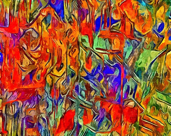 Abstracte Psychedelische Achtergrond Aquarelstylization Van Gekleurde Chaotische Penseelstreken Van Verschillende — Stockfoto