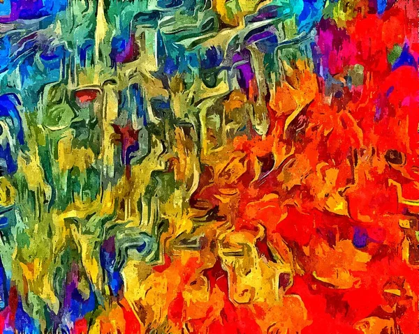 Abstracte Psychedelische Achtergrond Aquarelstylization Van Gekleurde Chaotische Penseelstreken Van Verschillende — Stockfoto