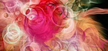 Renkli kaotik fırça darbelerinin farklı boyutlarda ve bulanık boya lekelerinin soyut psikedelik arka plan suluboya stili