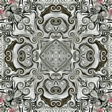 Soyut dekoratif çoklu renk dokusu kaleyidoskopik desen bilgisayar tarafından oluşturulan fraktal tasarım..