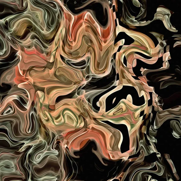 Abstrakter Hintergrund Psychedelische Fraktale Textur Von Pinselstrichen Aus Farbiger Farbe — Stockfoto