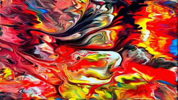 Abstracte Achtergrond Psychedelische Fractal Textuur Van Penseelstreken Van Gekleurde Verf — Stockfoto