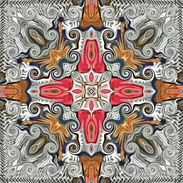 抽象对称图案调色板 地毯纹理的元素笔划 — 图库照片