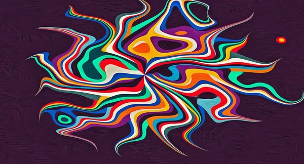 Αφηρημένο Φόντο Psychedelic Fractal Υφή Πινέλου Πινελιές Χρώματος Θολή Γραμμές — Φωτογραφία Αρχείου