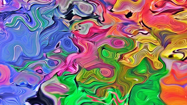 Abstraktní Pozadí Psychedelický Fraktál Textura Tahů Štětcem Barevného Nátěru Rozmazaných — Stock fotografie