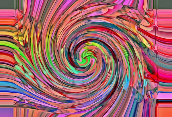 Abstracte Achtergrond Psychedelische Fractal Textuur Van Penseelstreken Van Gekleurde Verf — Stockfoto