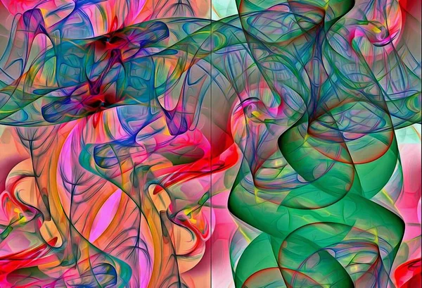 Αφηρημένο Φόντο Psychedelic Fractal Υφή Πινέλου Πινελιές Χρώματος Θολή Γραμμές — Φωτογραφία Αρχείου