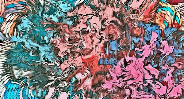 Αφηρημένο Φόντο Psychedelic Fractal Υφή Πινέλου Πινελιές Χρώματος Θολή Γραμμές — Φωτογραφία Αρχείου