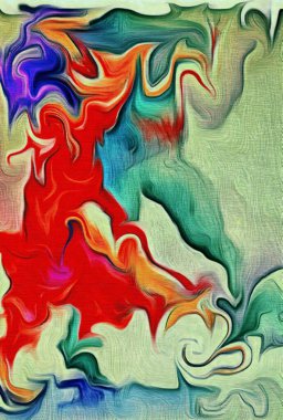 Renkli boya darbelerinin grunge dokusu ve farklı boylarda ve şekillerde fırçalarla bulanık lekeler..