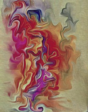 Renkli boya darbelerinin grunge dokusu ve farklı boylarda ve şekillerde fırçalarla bulanık lekeler..