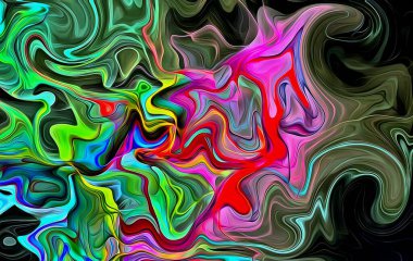 Suluboya, yağ, grunge arkaplan. Renkli boya darbelerinin dokusu, farklı boyutlarda ve şekillerde bulanık lekeler..