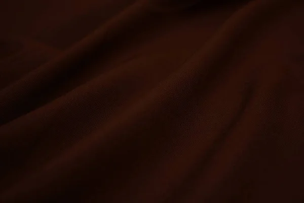 深褐色面料的纹理特写 低调的照片丛螺纹 服装业 摘要背景 纺织品波浪 — 图库照片