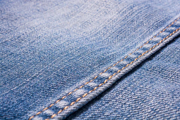 Tekstur Jeans Denim Jahitan Pada Kainnya — Stok Foto