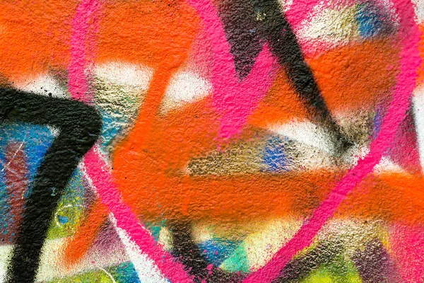 Vacker Gatukonst Graffiti Abstrakt Kreativ Teckning Mode Färger Väggarna Staden Stockbild