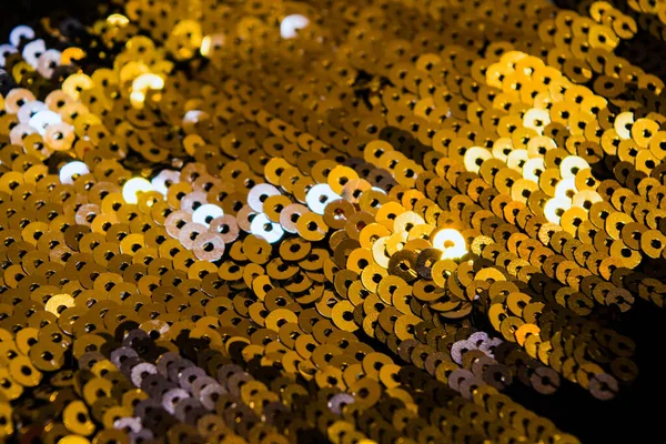 Çekirdekler Pailletteler Dekorasyon Bezi Altın Parıltı Cazibe Arka Planı — Stok fotoğraf