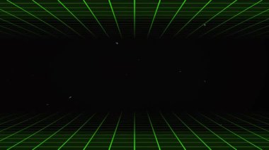 Yeşil Renk Retro Izgara Döngüsü Arkaplanı