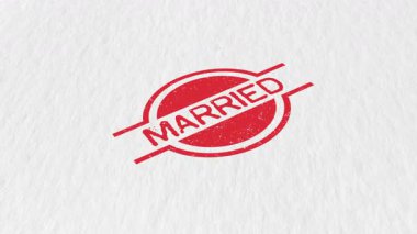 MARRIED Red Color Stamp Animation