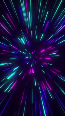 Dikey Özet 3D Çok Renkli Işın Çizgileri Hareketi Arkaplan Döngüsü