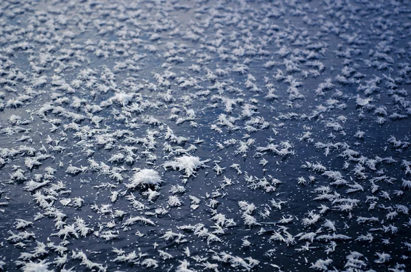 Superfície de gelo do lago congelado — Fotografia de Stock