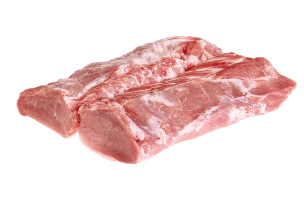 Carne fresca e crua Isolada sobre fundo branco — Fotografia de Stock