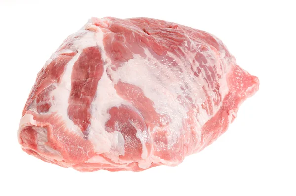 Carne suina fresca cruda isolata su fondo bianco — Foto Stock