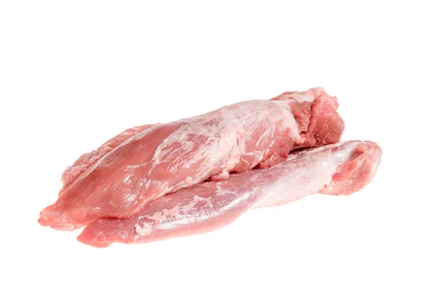 Beyaz arka planda domuz filetosu — Stok fotoğraf