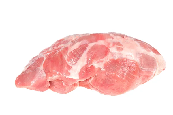 Beyaz arka planda taze çiğ domuz eti izole edilmiş. — Stok fotoğraf