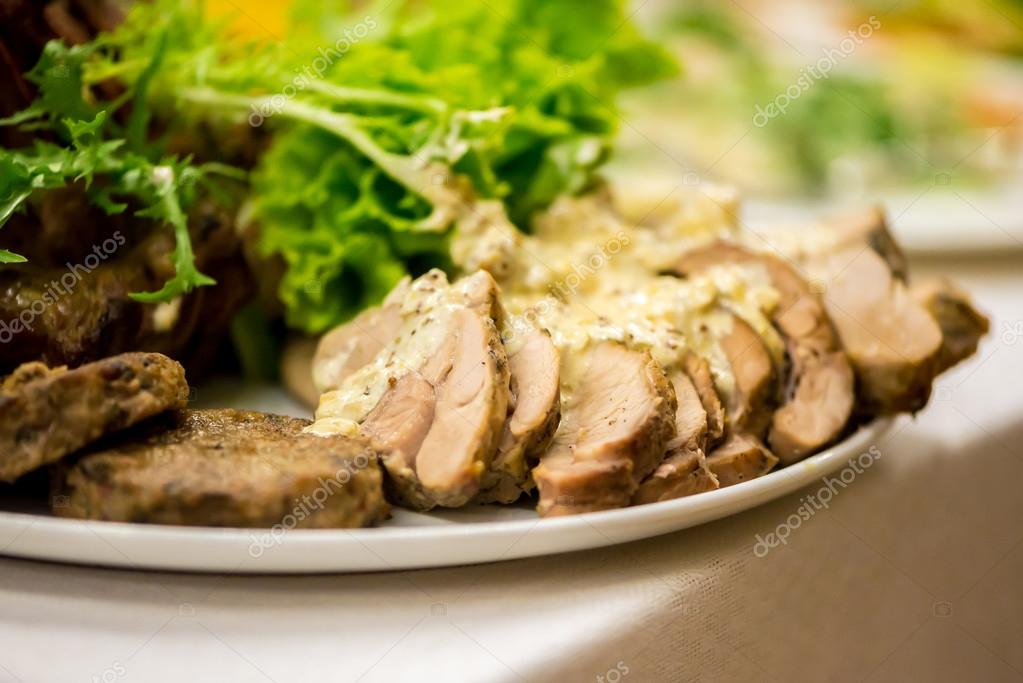 Pork chops, meat patties and cold cuts — Stock Photo © galitskaya 118276964