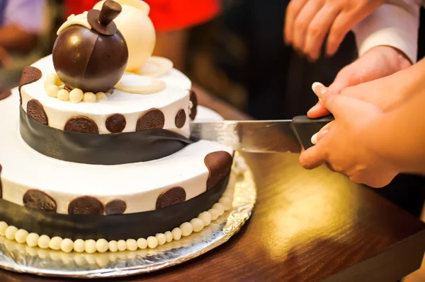 Brauner und weißer Kuchen — Stockfoto