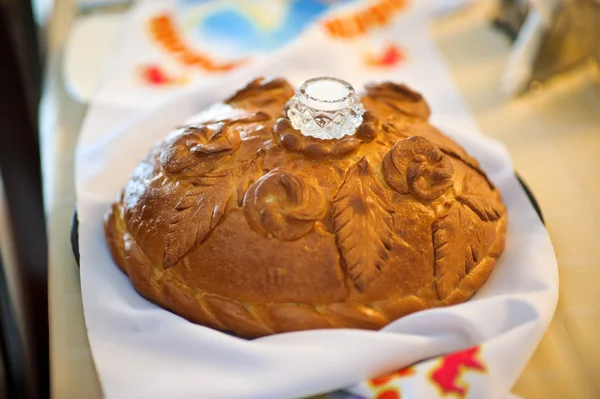 Bröd och salt, en rysk tradition — Stockfoto