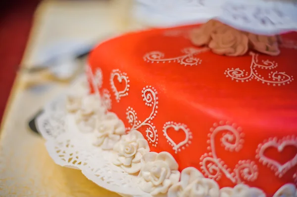 Vörös esküvői torta — Stock Fotó